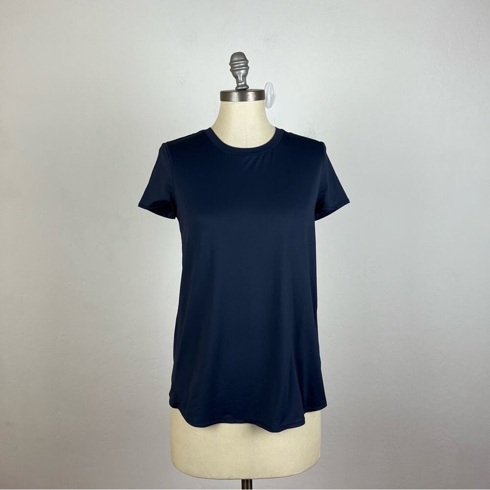 Athleta Navy Blue Split Back Tee XS